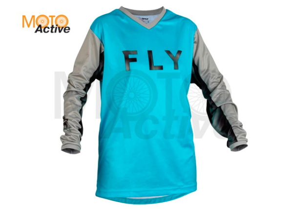 Джерси FLY RACING WOMEN'S F-16, серая/голубая, M